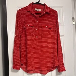 LOFT Brick Red Geometric Men's Shirt